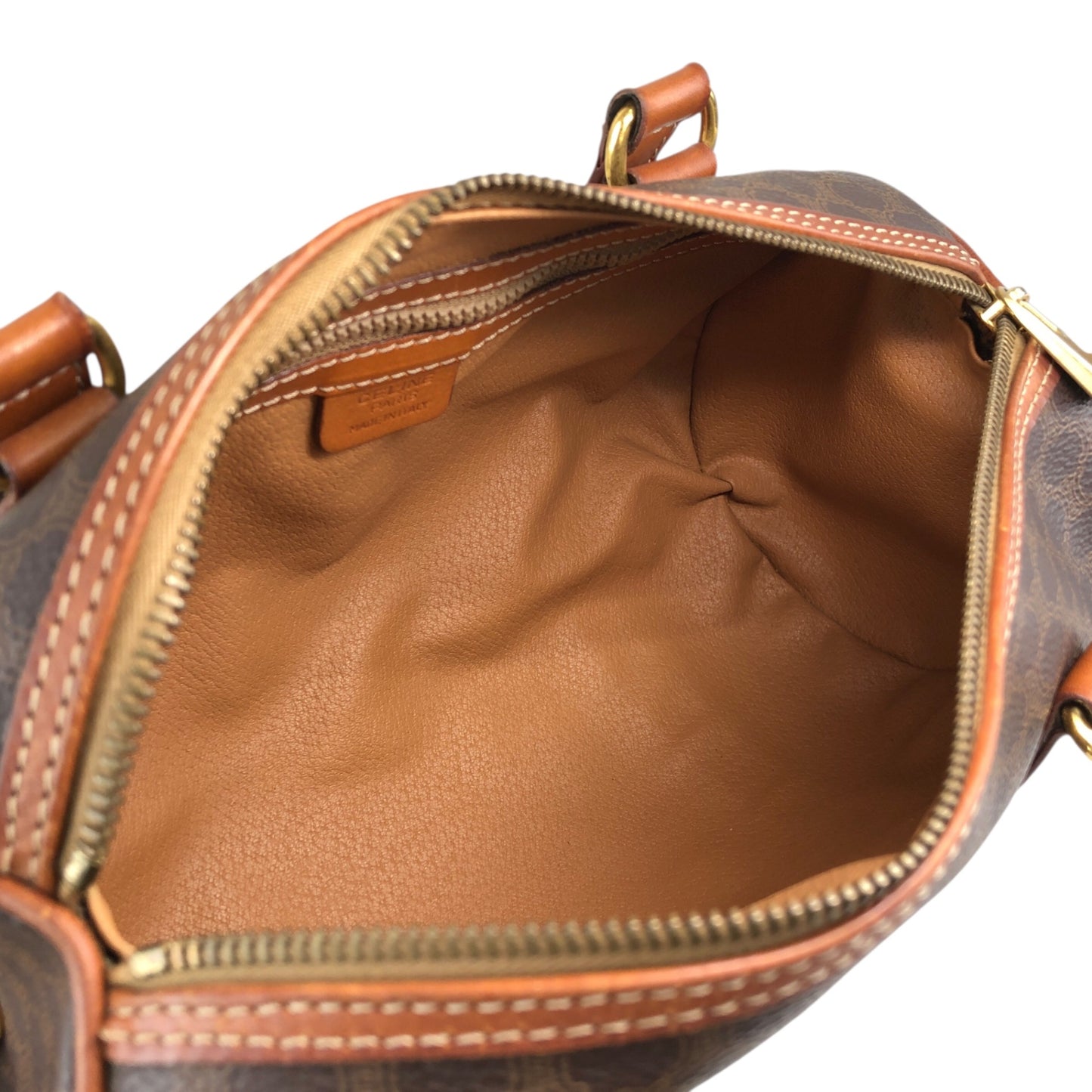 CELINE Macadam Blason Handbag Brown Vintage yfx88s