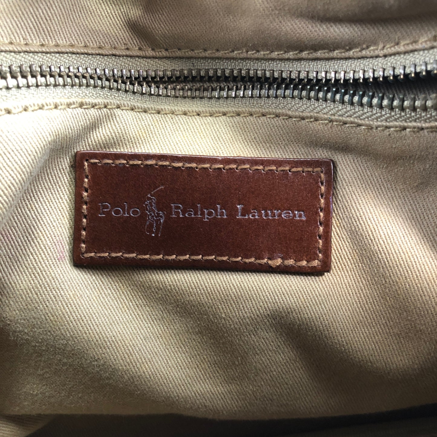 RALPH LAUREN Logo Boston bag Brown Vintage djz8wh