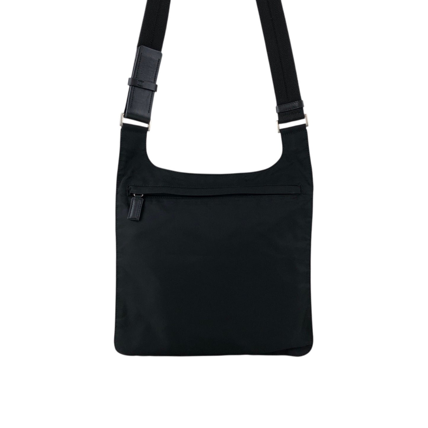 PRADA Tessuto Triangle Logo Shoulder bag Black Vintage 3vh55r