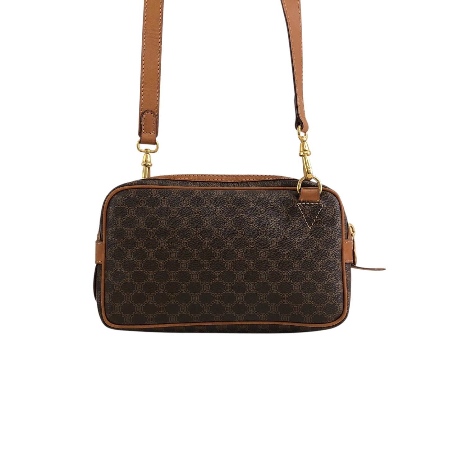 CELINE Macadam Blason Shoulder bag Brown Vintage f2gsiu