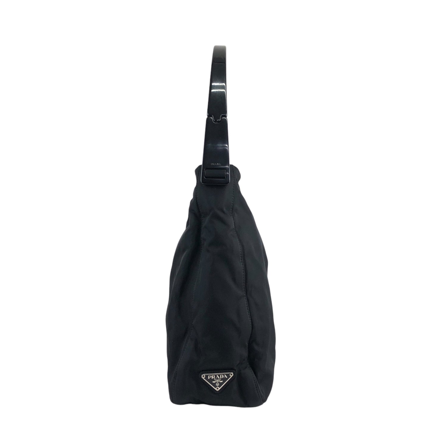 PRADA 三角形標誌單肩包 Hobobag 黑色復古 yrvu6f