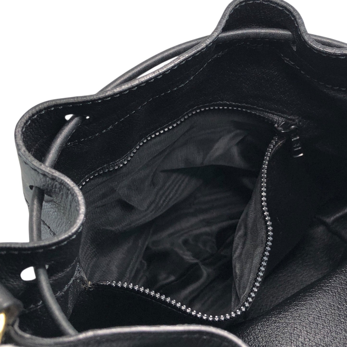 CELINE Blason Gancini Drawstring Shoulder bag Black Vintage 3zj4mf