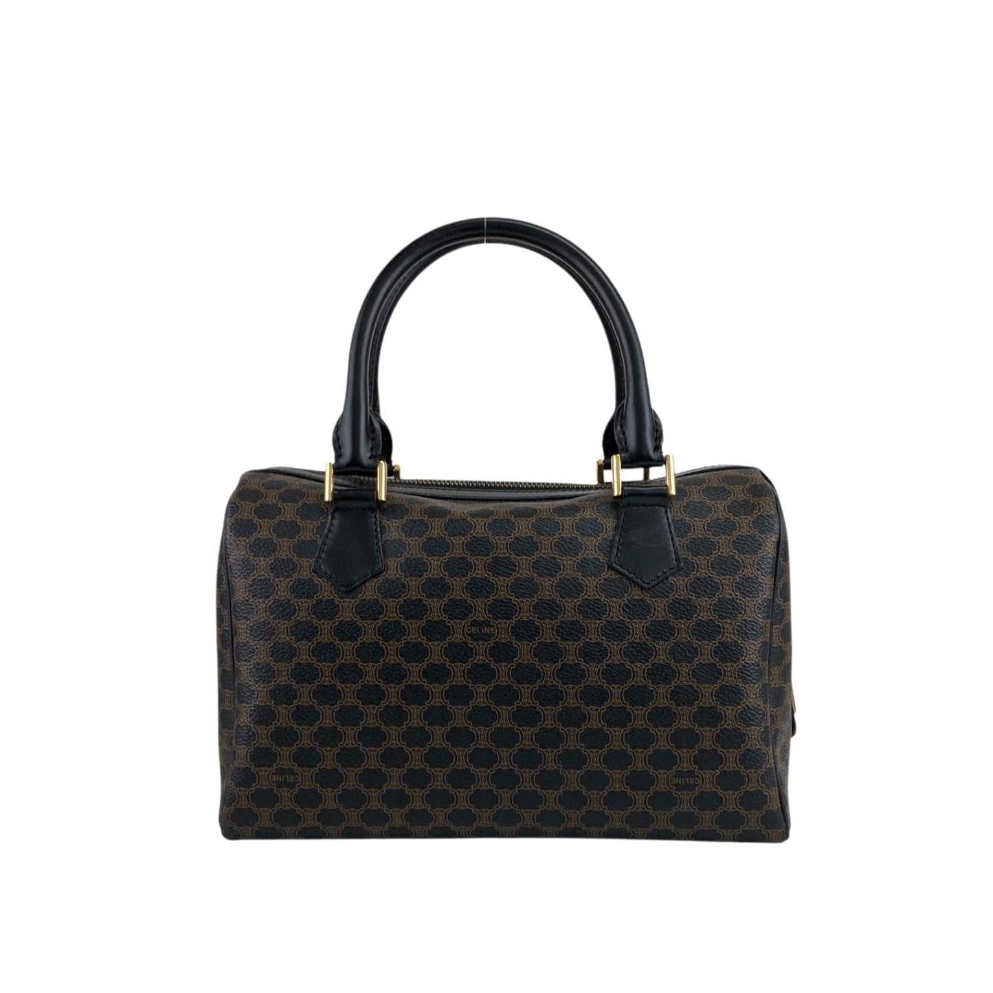 CELINE Macadam Blason Two-way Small Boston bag Shoulder bag Black Vintage wuxab4