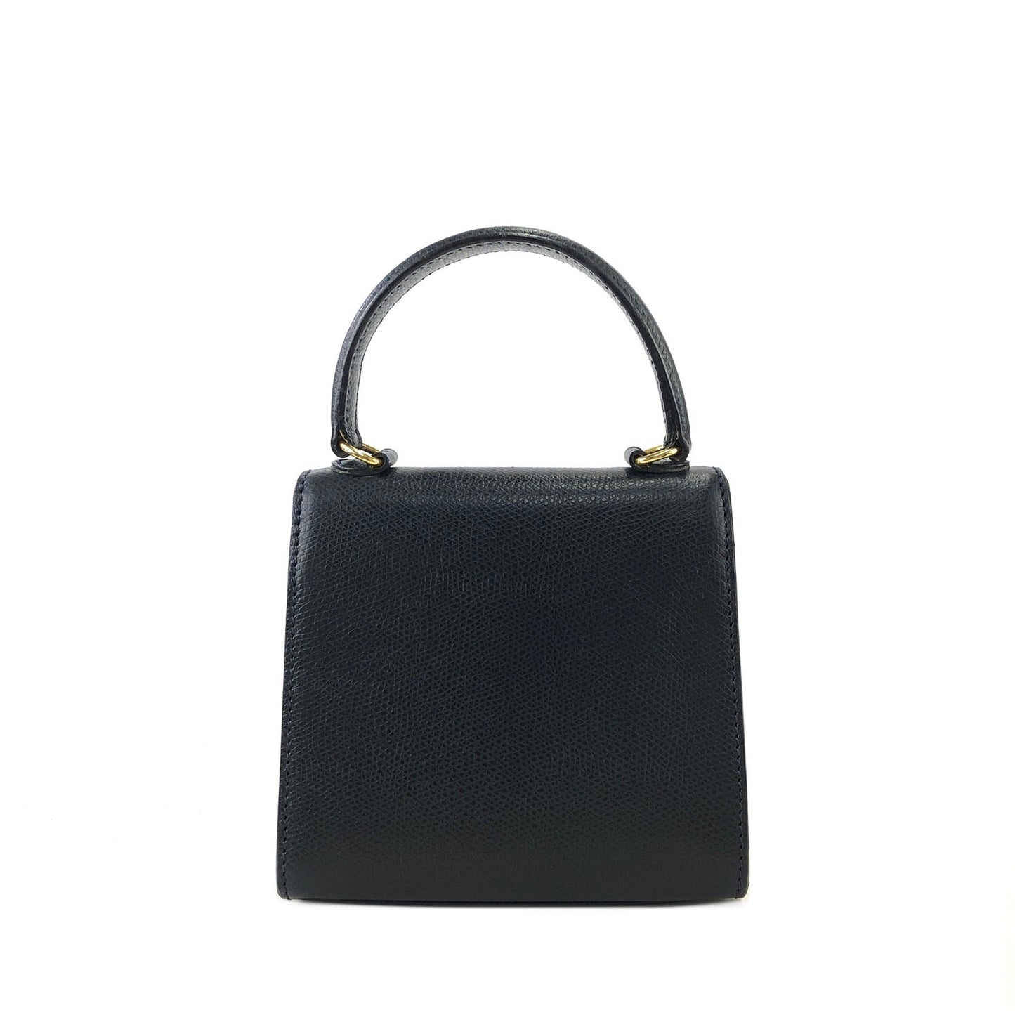 CELINE Gancini Gancini Leather Two-way Handbag Shoulder bag Navy Vintage kkhrd5