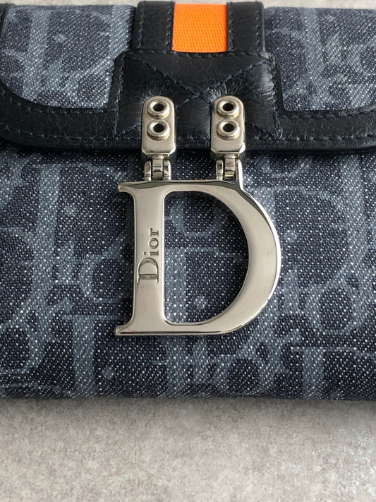 Christian Dior Trotter Folded Wallet Indigo Vintage mpv8rz
