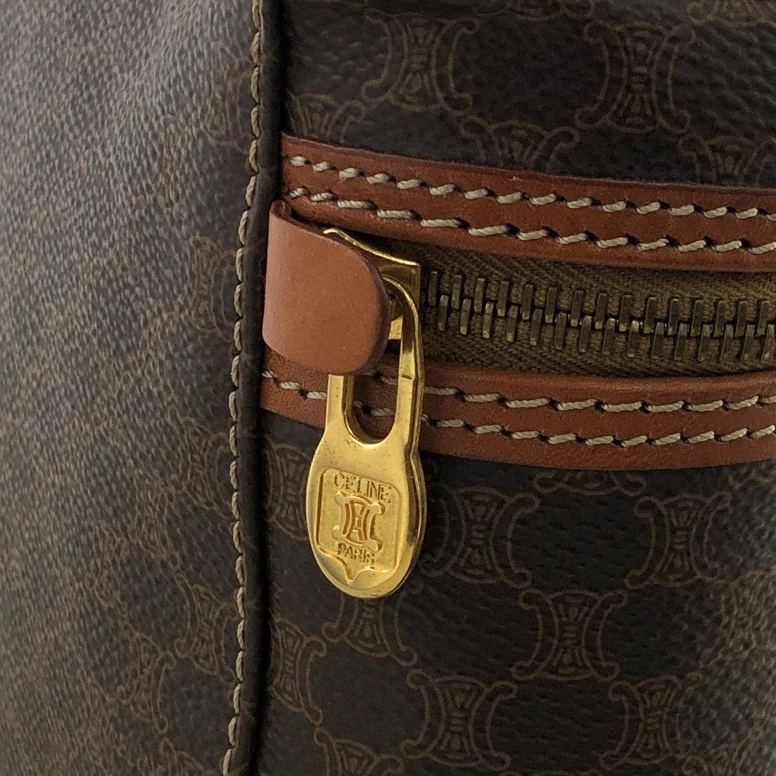 CELINE Macadam Blason Handbag Vanity bag Brown Vintage xx7tni