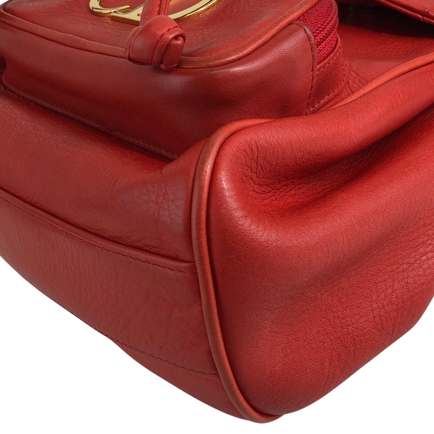 Christian Dior CD Logo Backpack Red Vintage pz728i