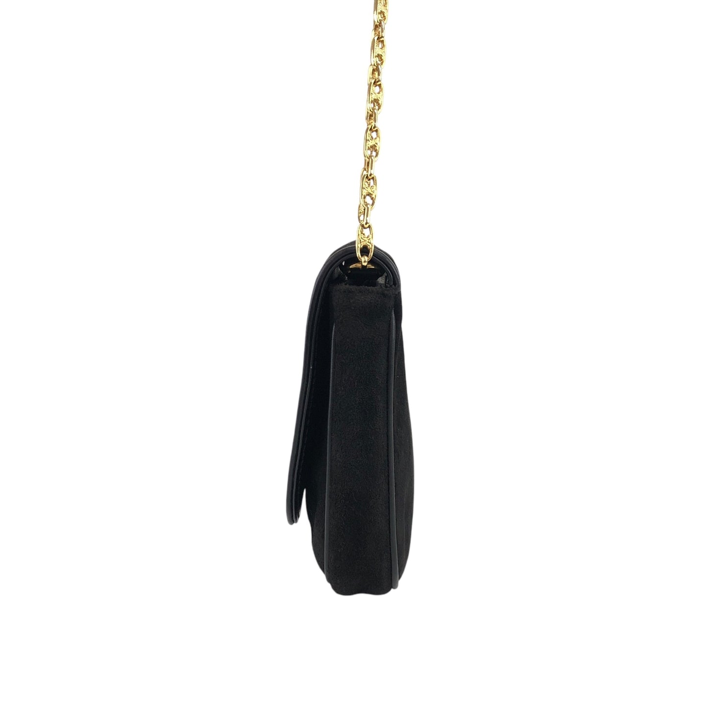 CELINE Triomphe Chain Shoulder bag Black Vintage wr8cw3