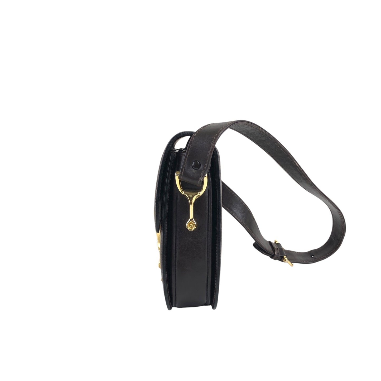CELINE Horse Carriage Front Buckle Shoulder bag Brown Vintage mbdia8