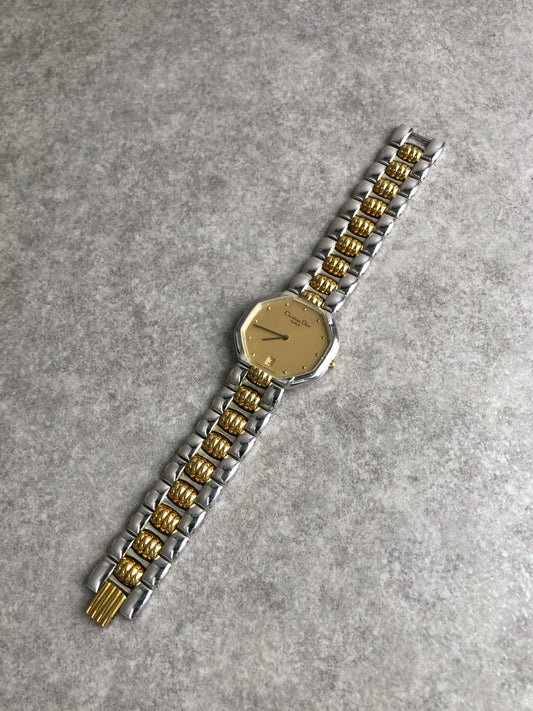 Christian Dior Quartz Watch Gold×Silver 40.203 Vintage 773m7b