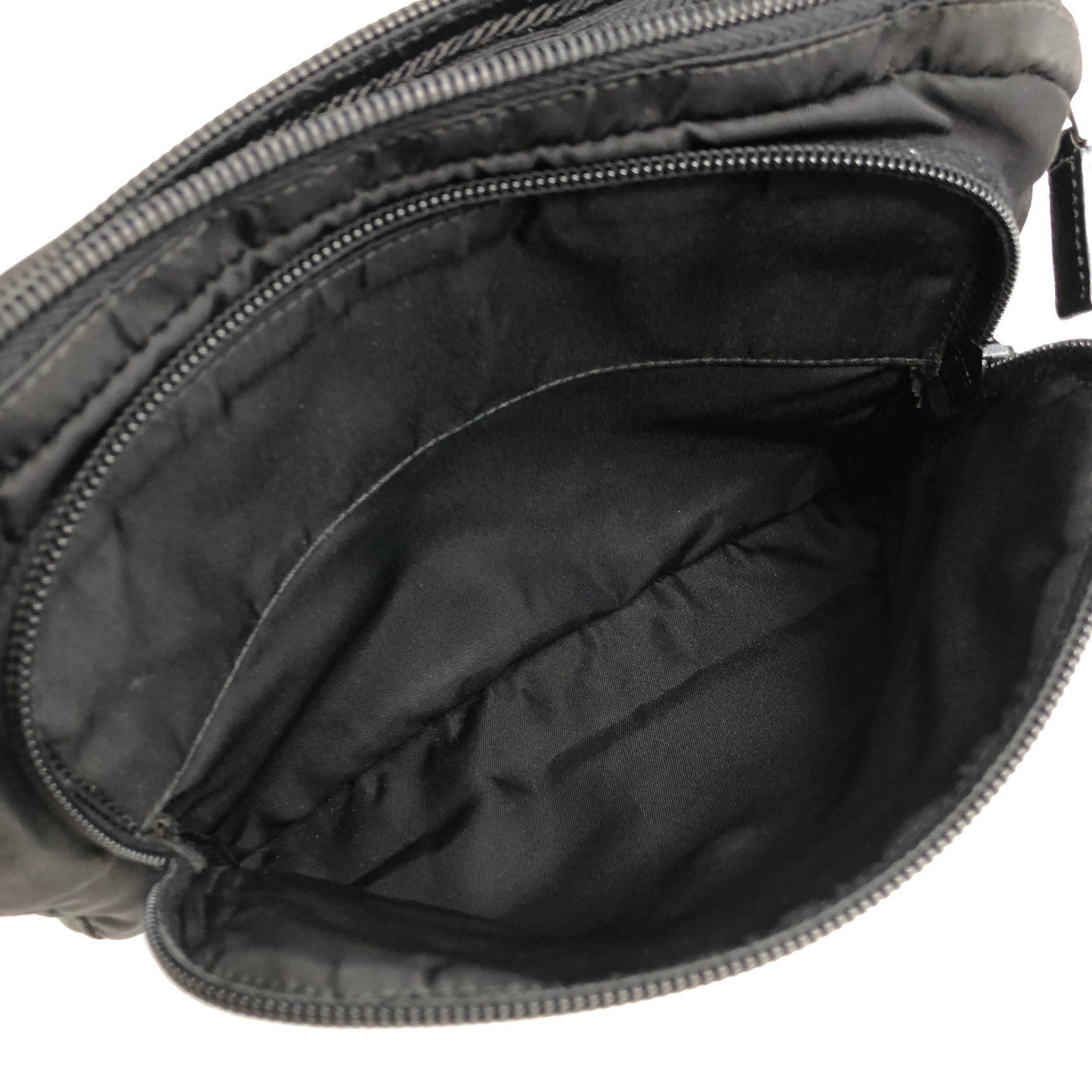 PRADA Triangle Logo Front Buckle Shoulder bag Black Vintage t6pn2f