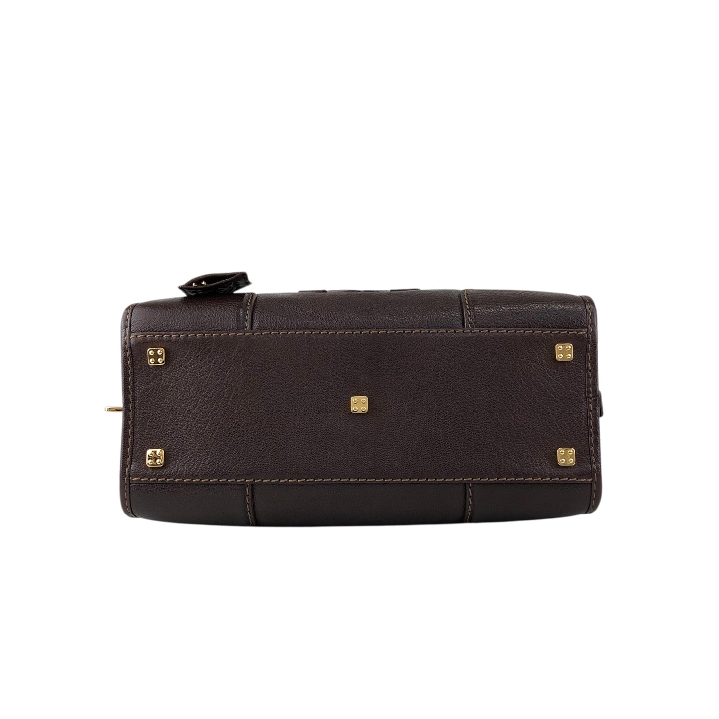 LOEWE Amazona28 Anagram Small Boston bag Handbag Brown Vintage vf56va