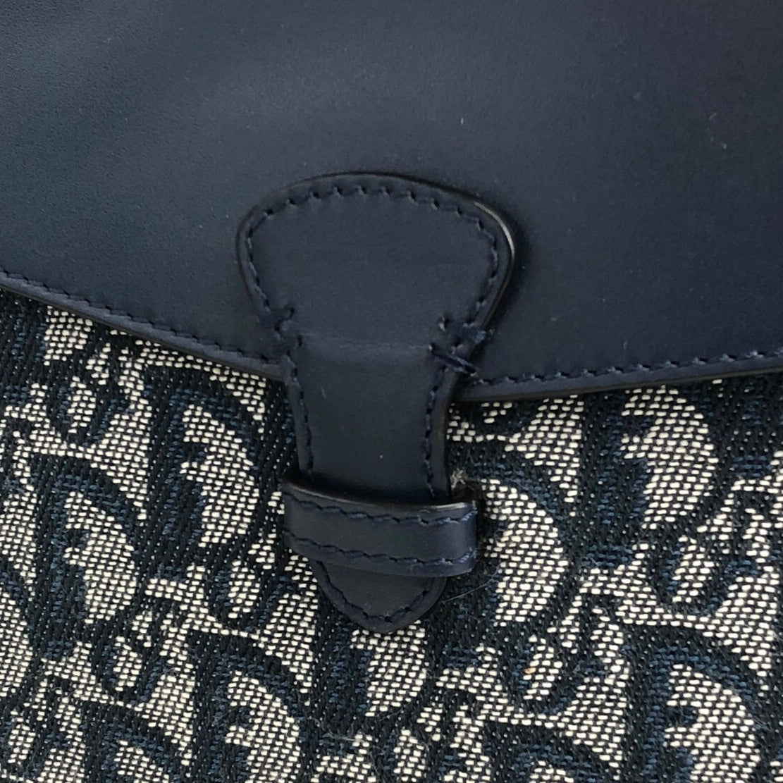 Christian Dior Trotter 前袋肩包托特包海軍藍復古 nak7gb