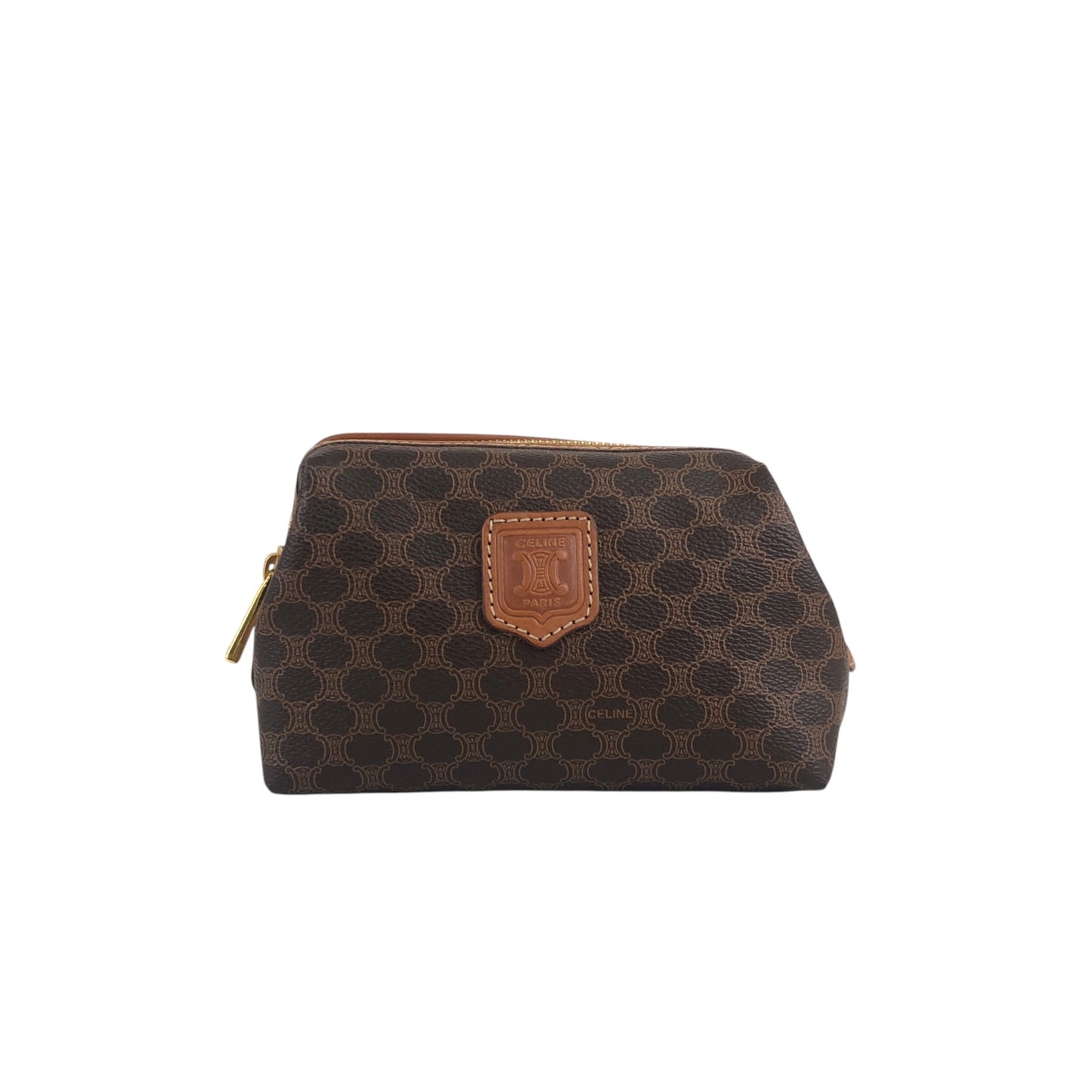 CELINE Macadam Blason Pouch Brown Vintage chci53