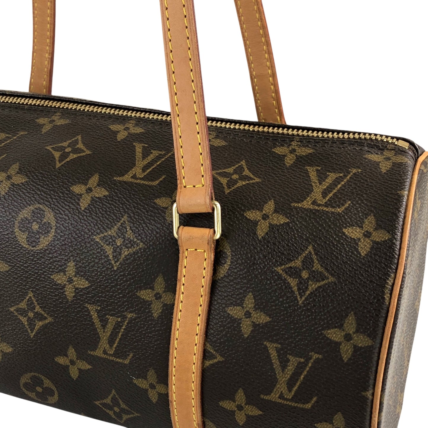 LOUIS VUITTON Monogram Handbag Brown Vintage jzv6c8