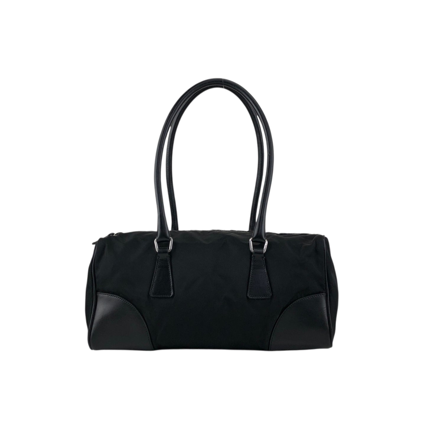 PRADA Triangle Logo Handbag Small Boston bag Black Vintage bhwzaa