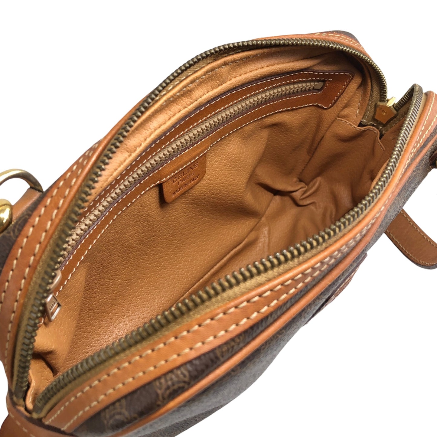 CELINE Macadam Blason Shoulder bag Brown Vintage f2gsiu