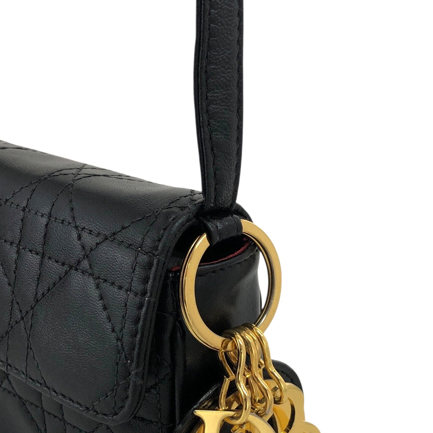 Christian Dior Lady Dior Cannage Small Shoulder bag Black Vintage mppar4