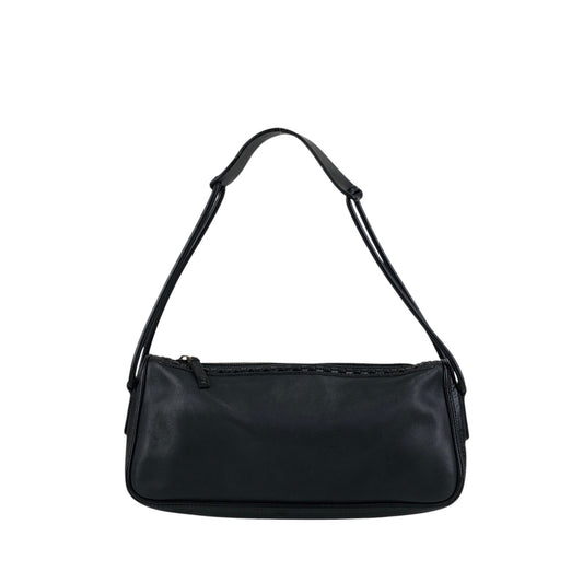 GUCCI Logo Embossed Shoulder bag Black Vintage zvzcf8