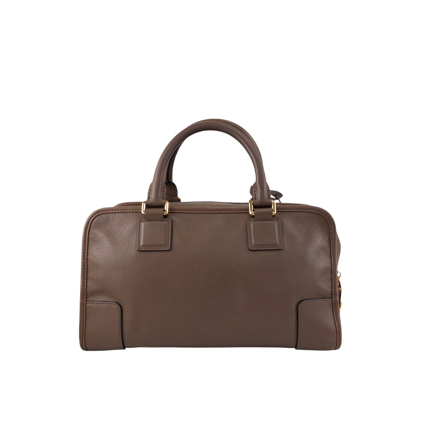 LOEWE Amazona28 Anagram Small Boston bag Handbag Beige Vintage euhpr8