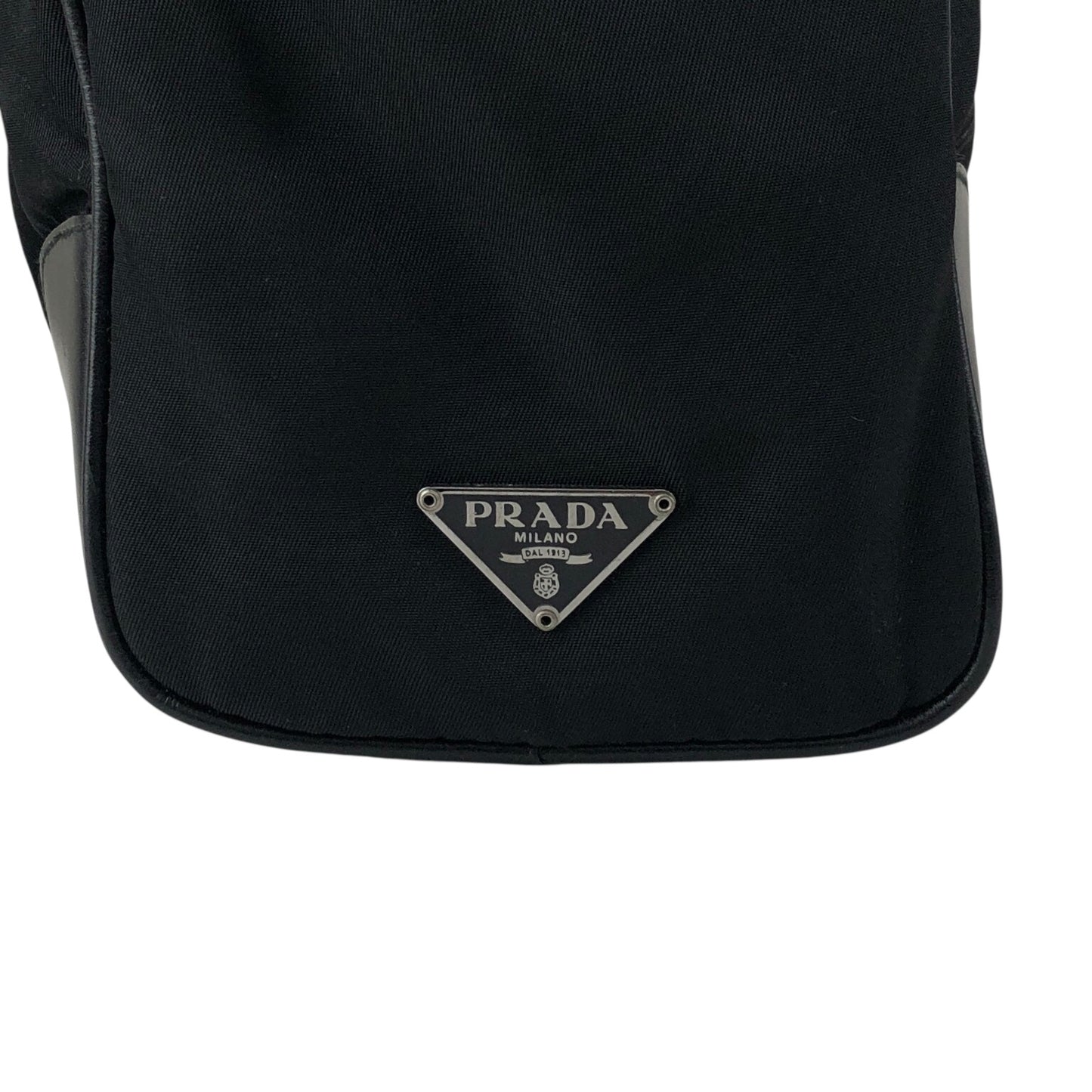 PRADA Triangle Logo Handbag Small Boston bag Black Vintage bhwzaa