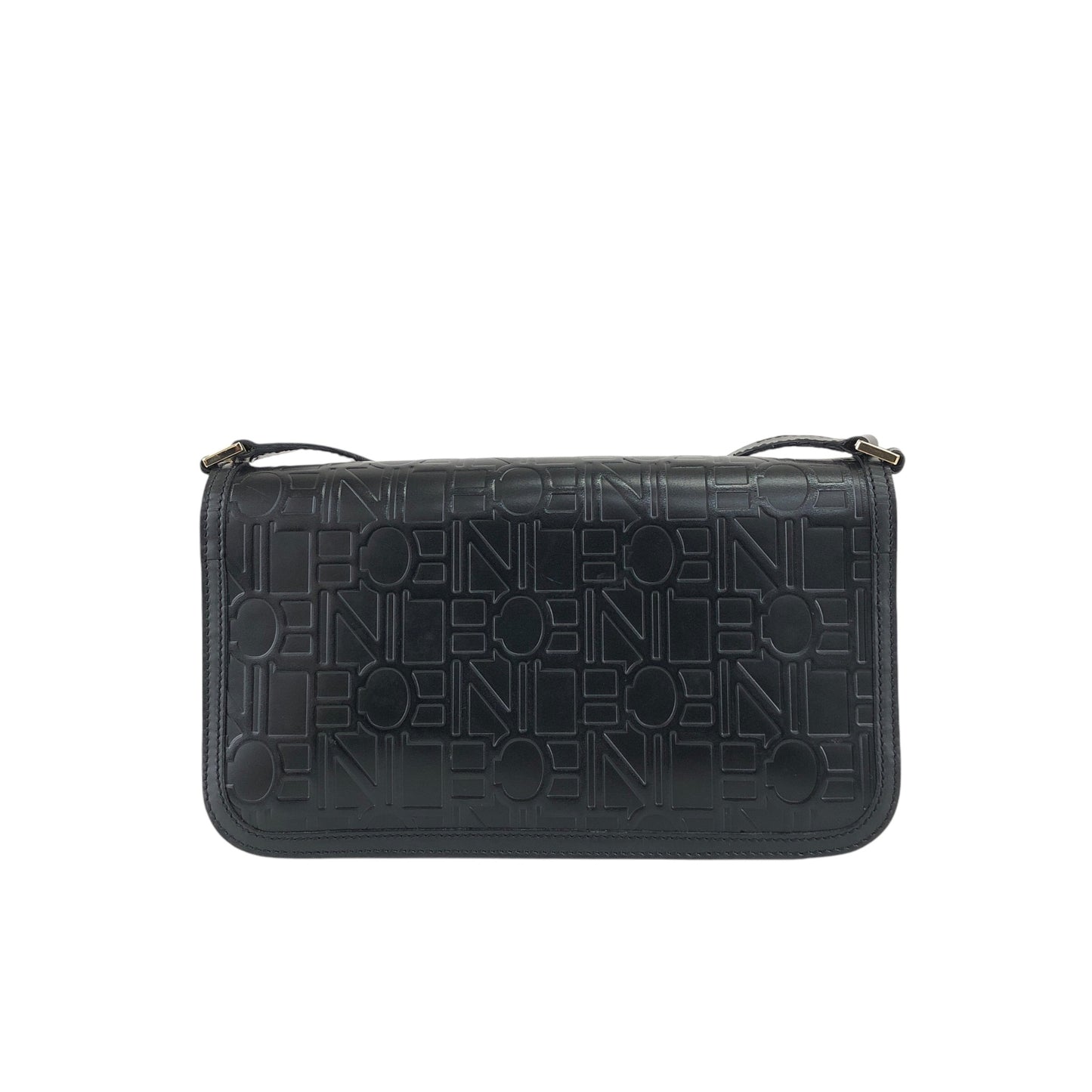 CELINE Logo Shoulder bag Black Vintage z7yz82