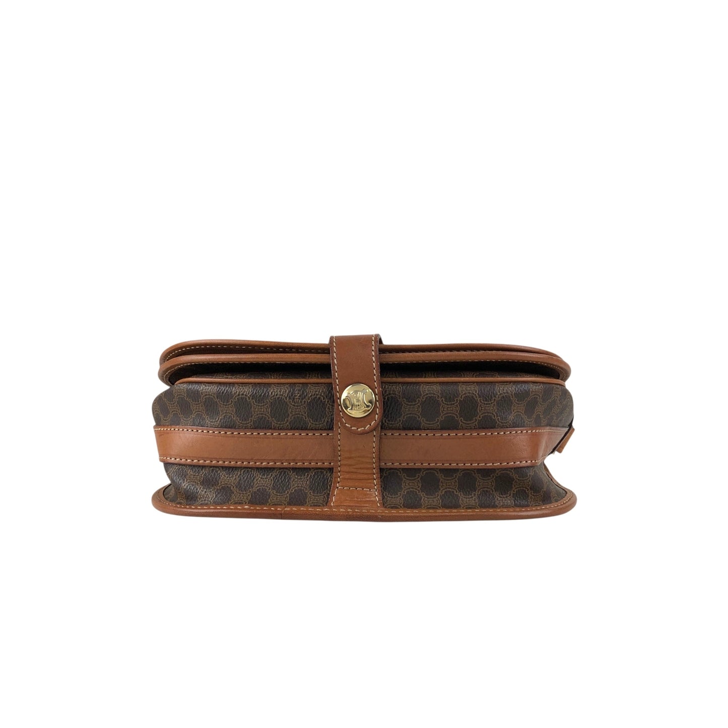 CELINE Macadam Blason Flap Shoulder bag Brown Vintage 2gysan