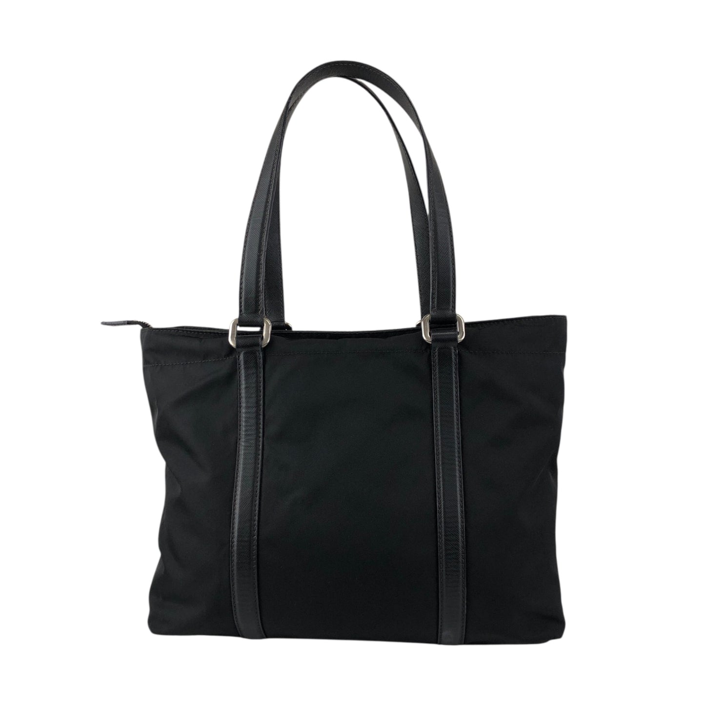 PRADA Tessuto Triangle Logo Front Pocket Totebag Black Vintage f42pyf
