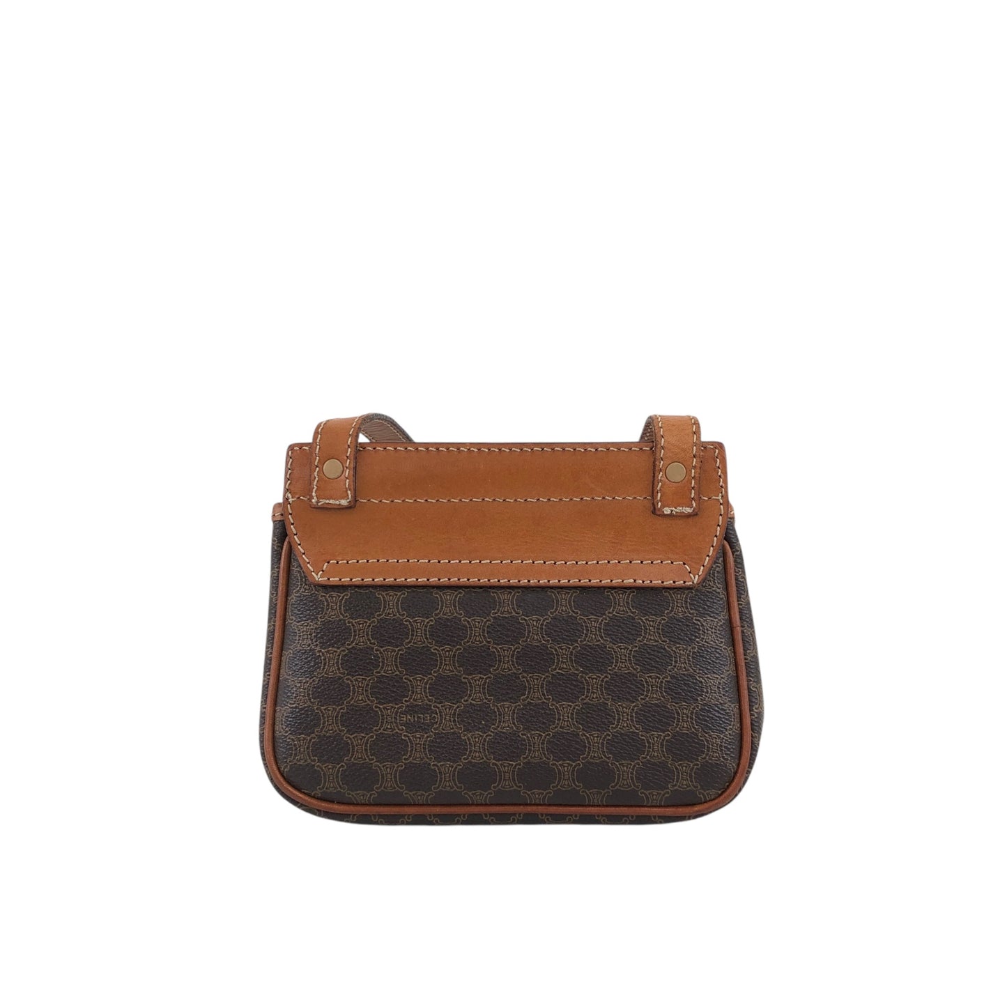 CELINE Macadam Blason Shoulder bag Brown Vintage nwujcb