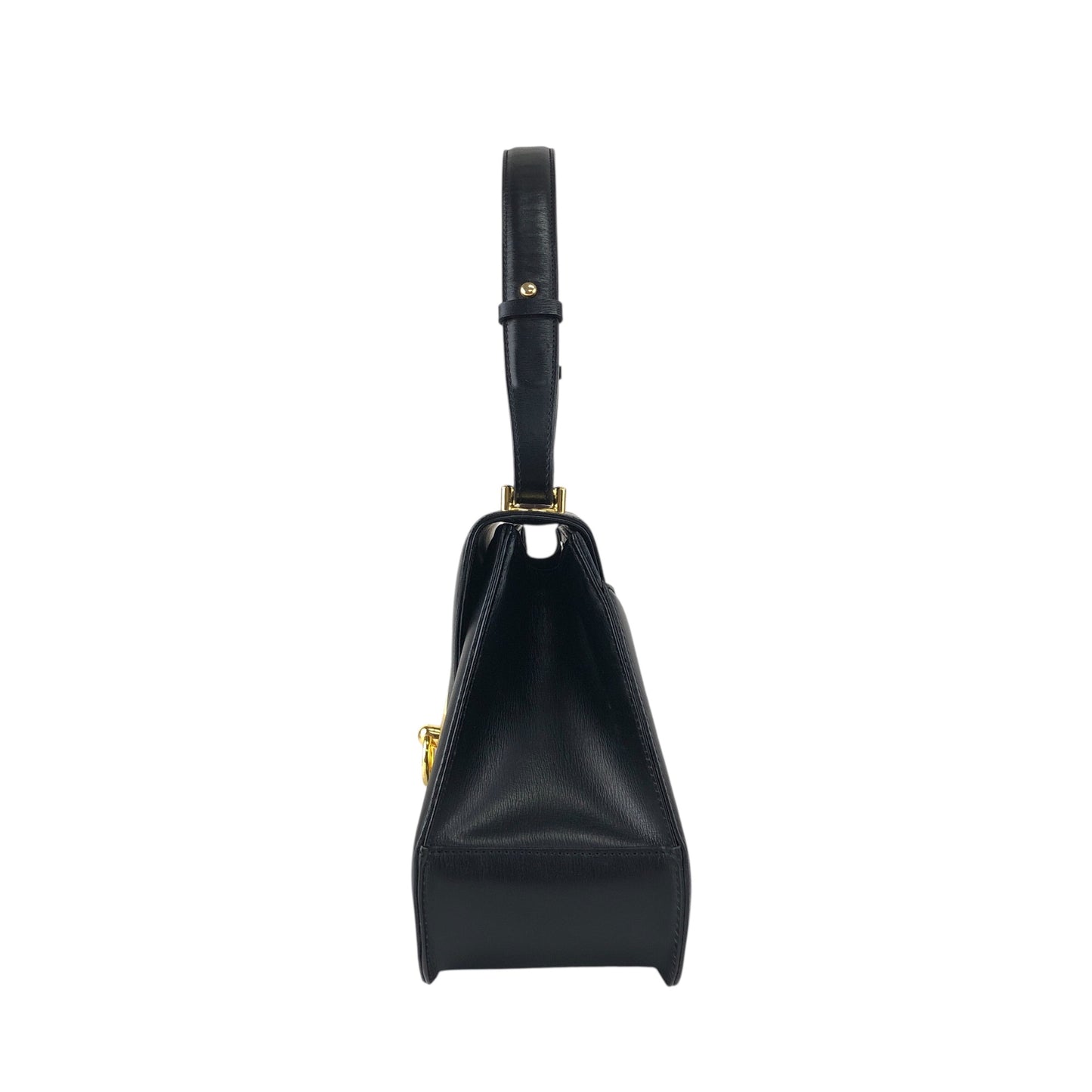 GIVENCHY Gancini Top Handle Handbag Black Vintage 3pv2af
