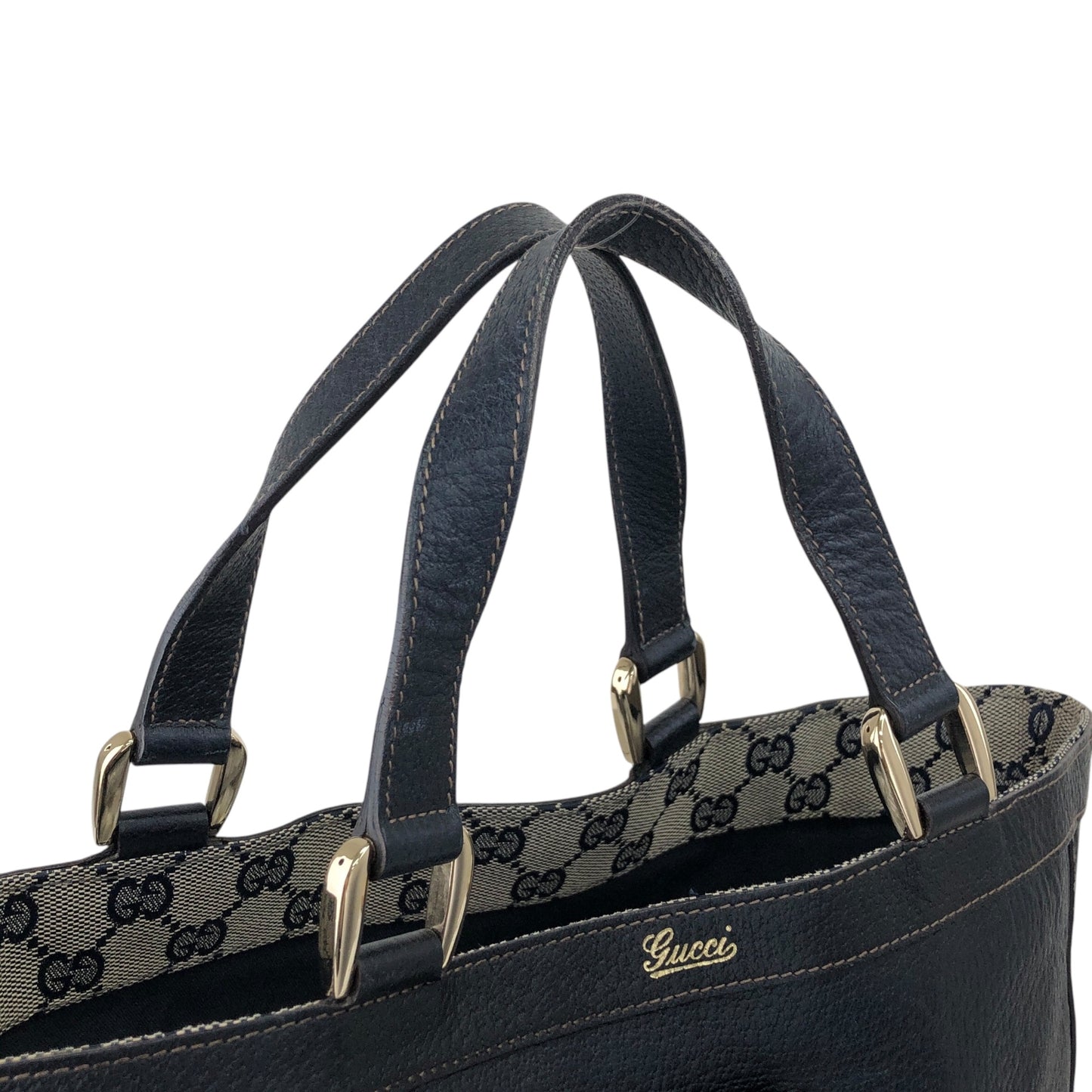 GUCCI Horse Bit Totebag Navy Vintage kftpgd