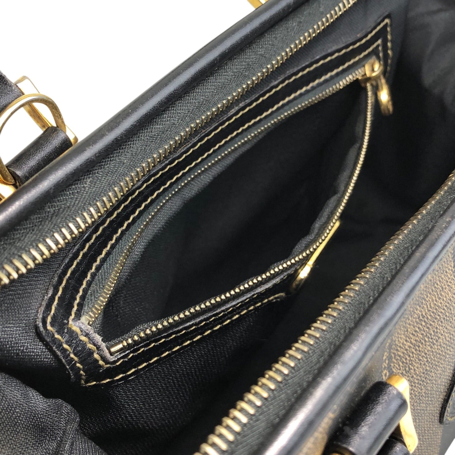 FENDI Pecan Two-way Handbag Shoulder bag Black Vintage tyz7ma