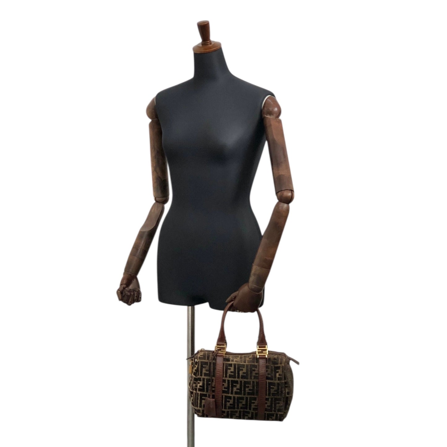 FENDI Zucca Small Boston bag Brown Vintage g7vd3e