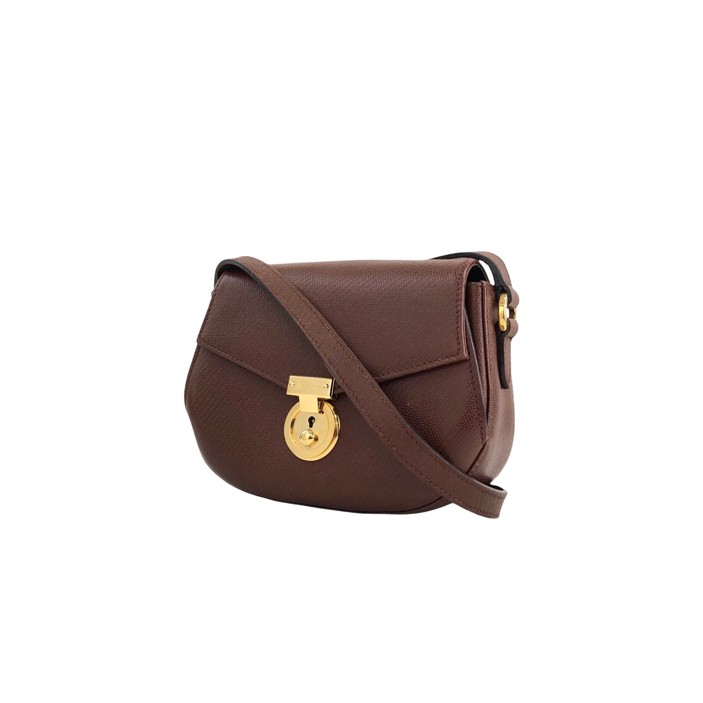 Salvatore Ferragamo Lock Shoulder bag Bordeaux Vintage 6kbanu