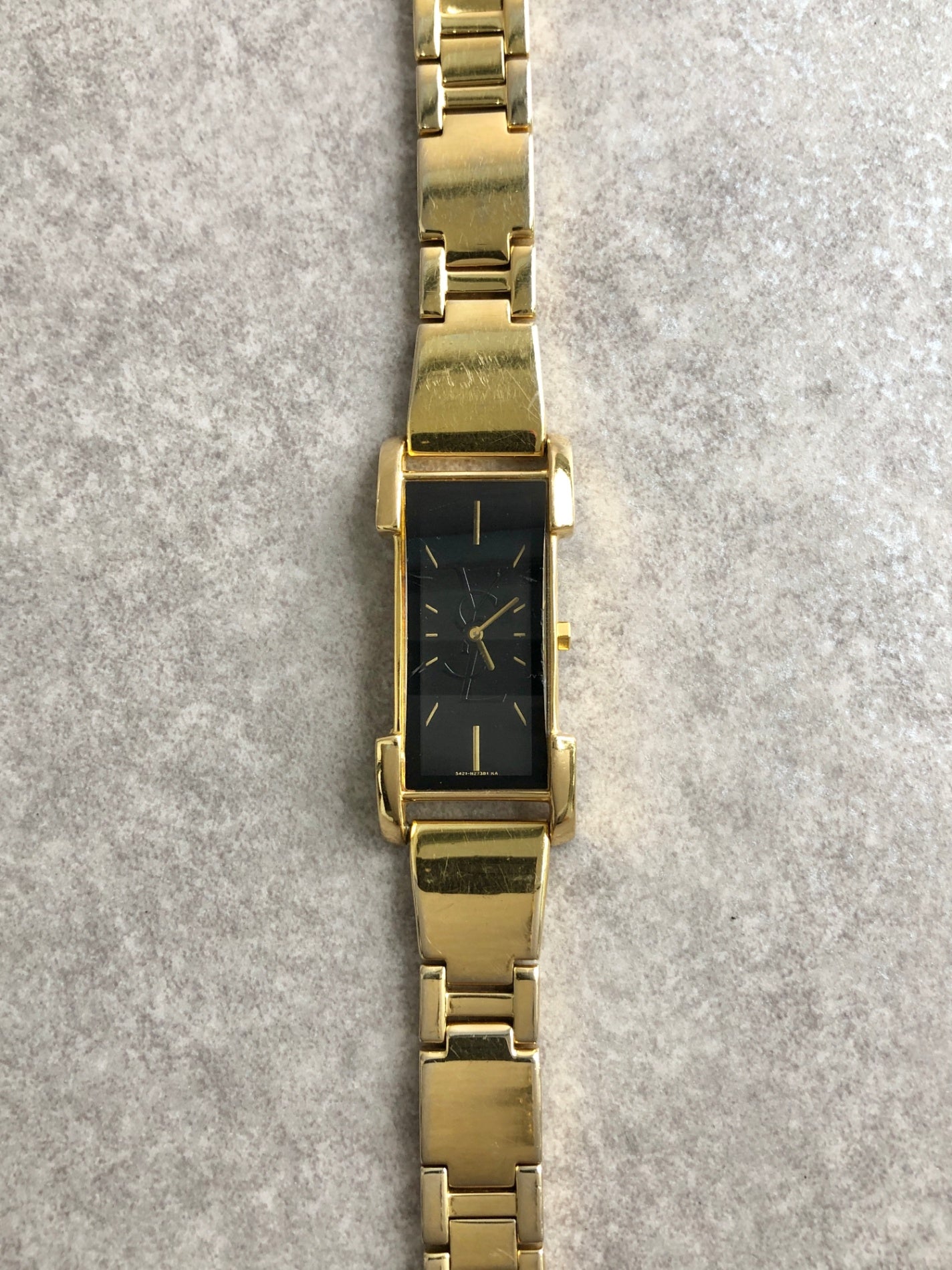 Yves Saint Laurent YSL Logo Watch Gold 5421-HI6200Y Vintage fxbm3g