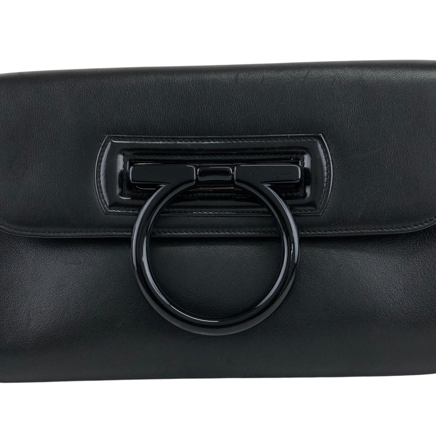 Salvatore Ferragamo Gancini 單肩包 Hobobag 黑色 復古 5vrh26