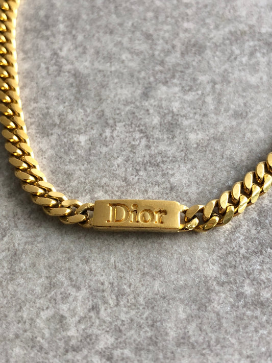 Christian Dior Logo Bracelet Gold Vintage cragun