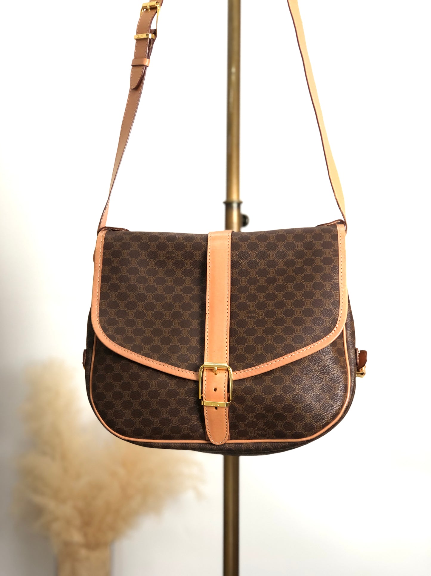CELINE Macadam Shoulder bag Brown Vintage smihn4