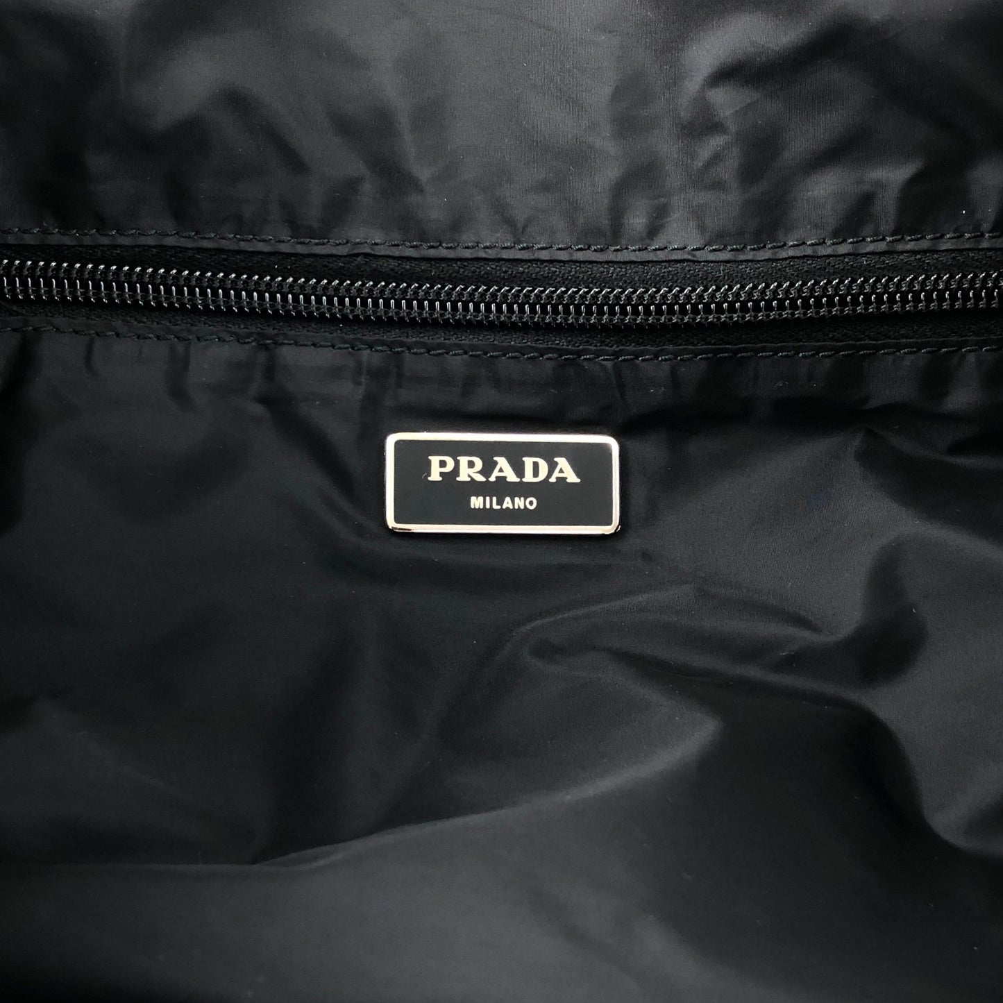PRADA Tessuto Triangle Logo Handbag Black Vintage w5jss8