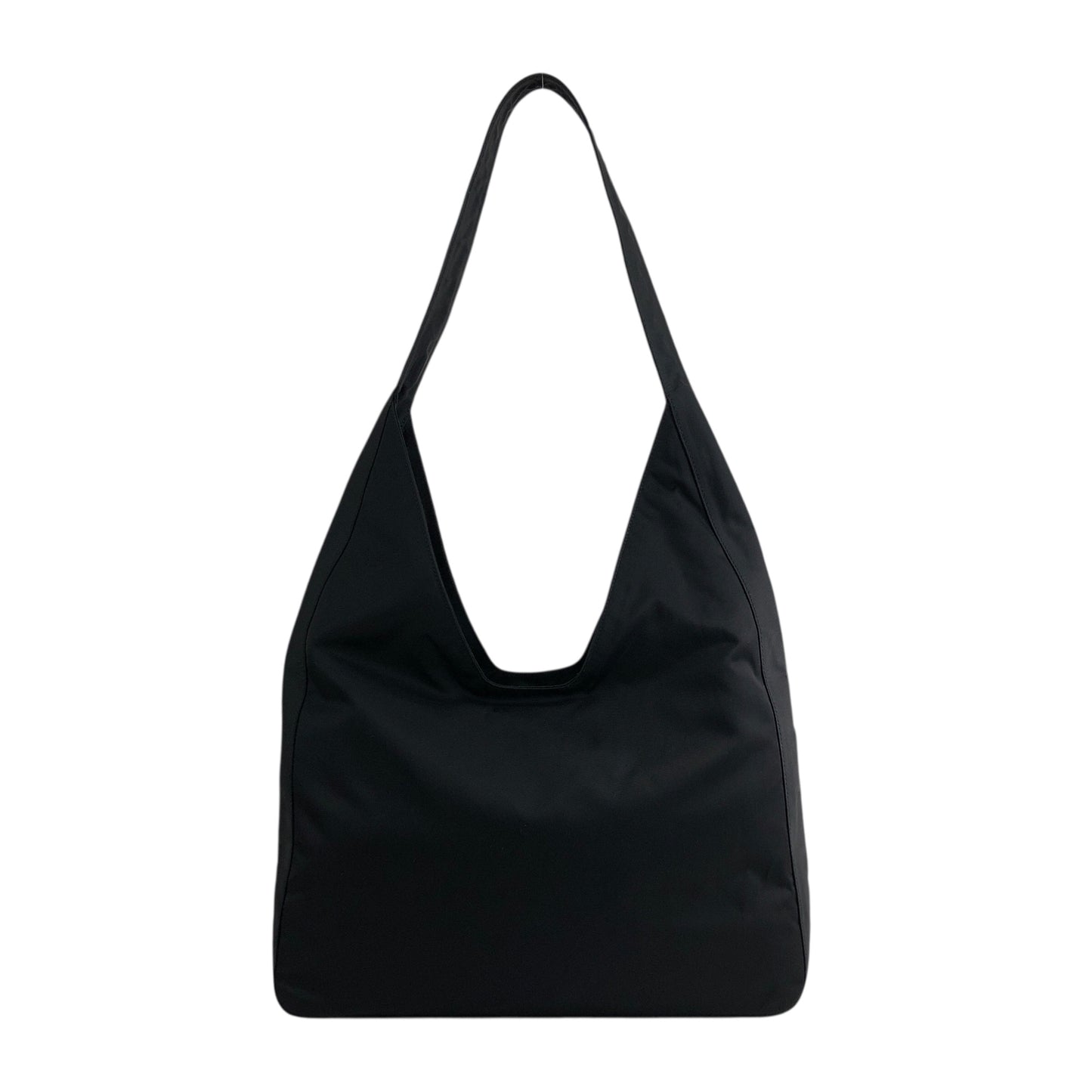 PRADA Triangle Logo Shoulder bag Hobobag Black Vintage gjymbt