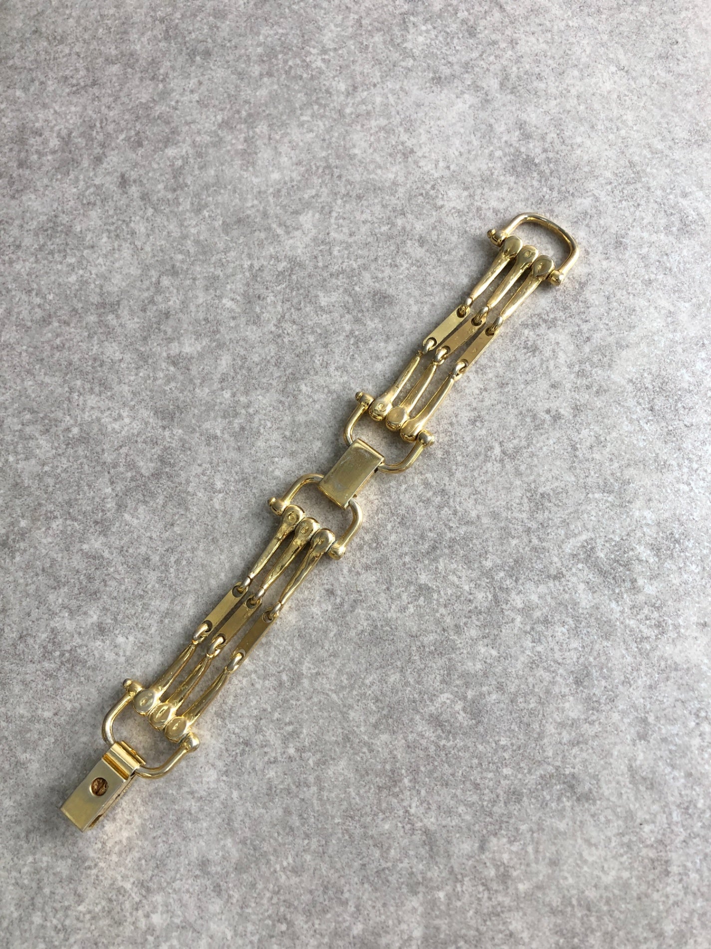 CELINE Horse Bit Bracelet Gold Vintage vyxeaa