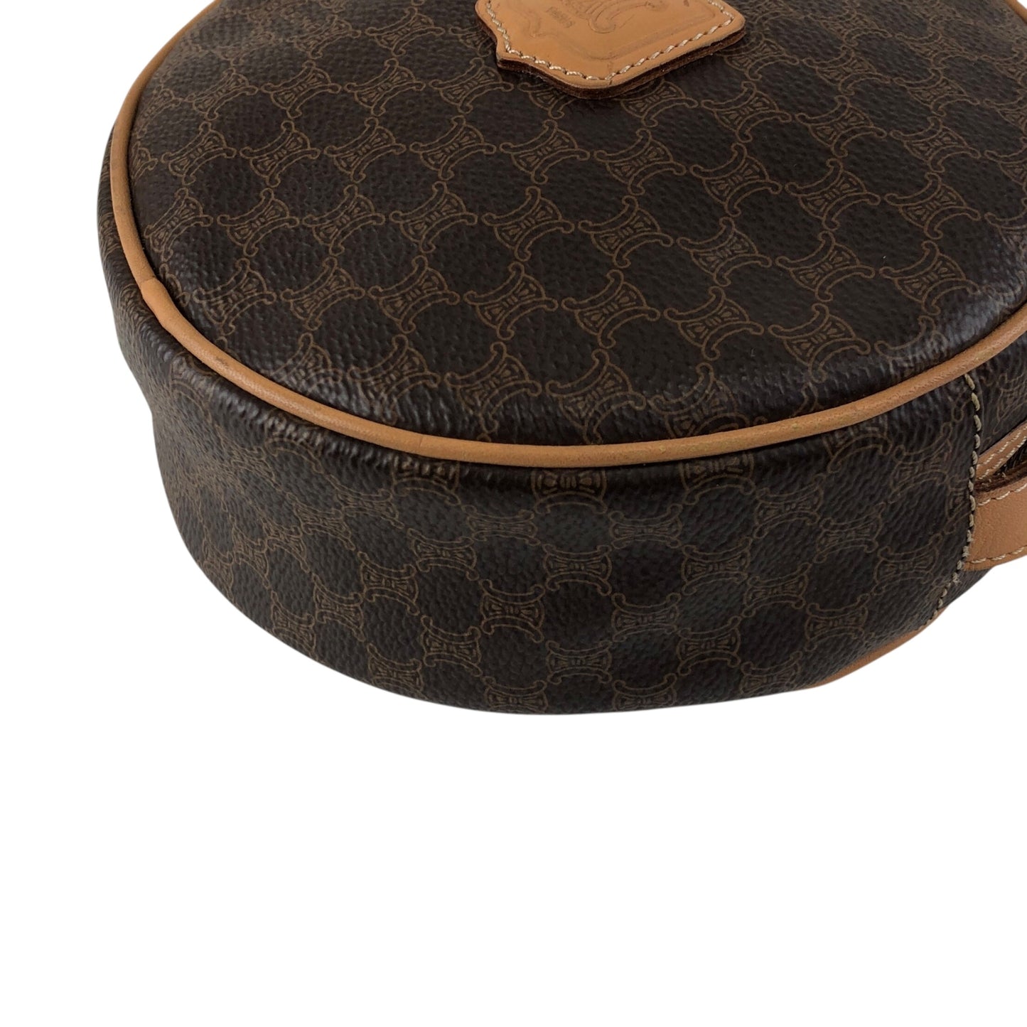 CELINE Macadam Blason Round Shoulder bag Brown Vintage teecbu