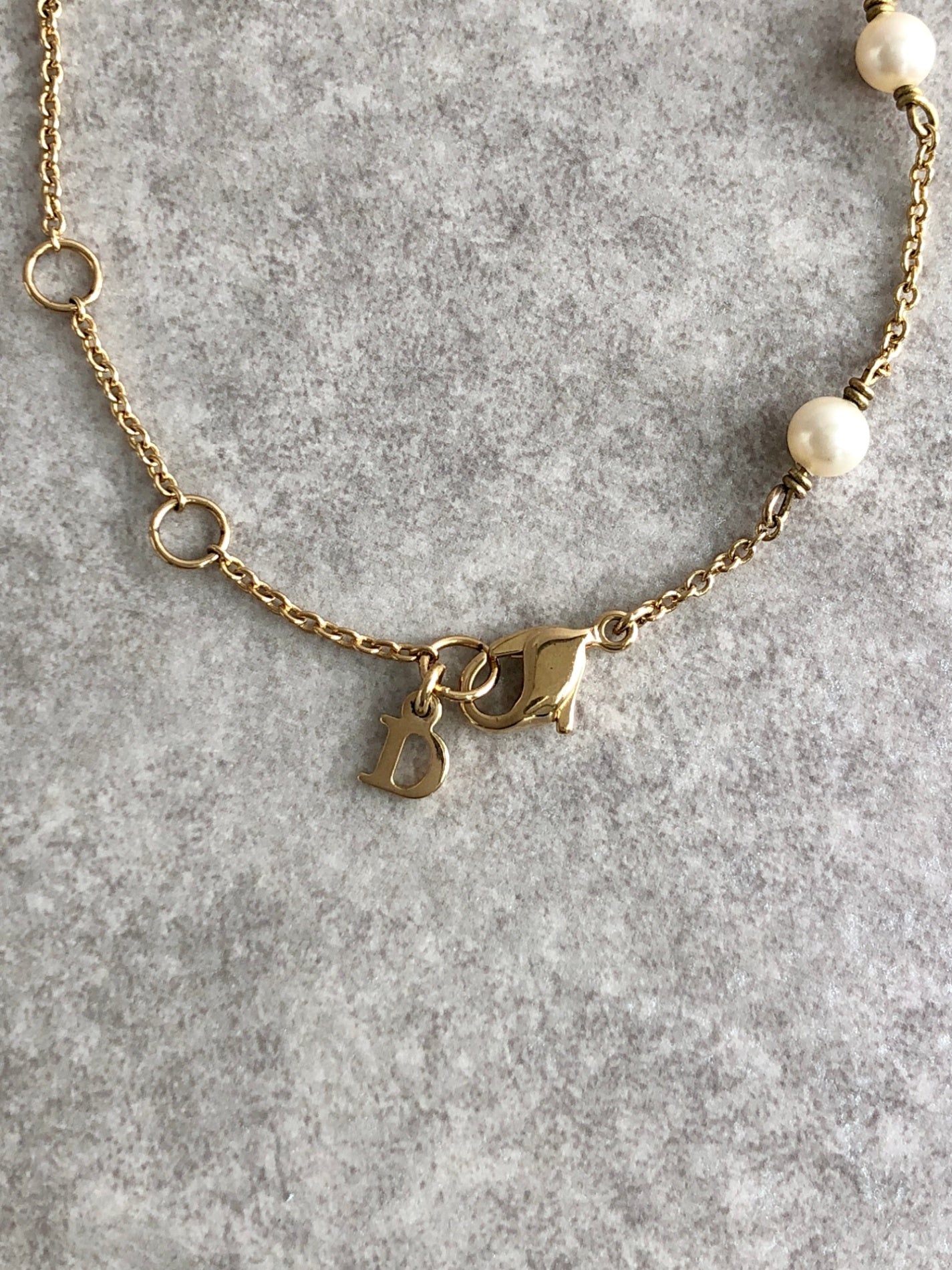 Christian Dior Ribbon Bracelet Gold Vintage y5u58d