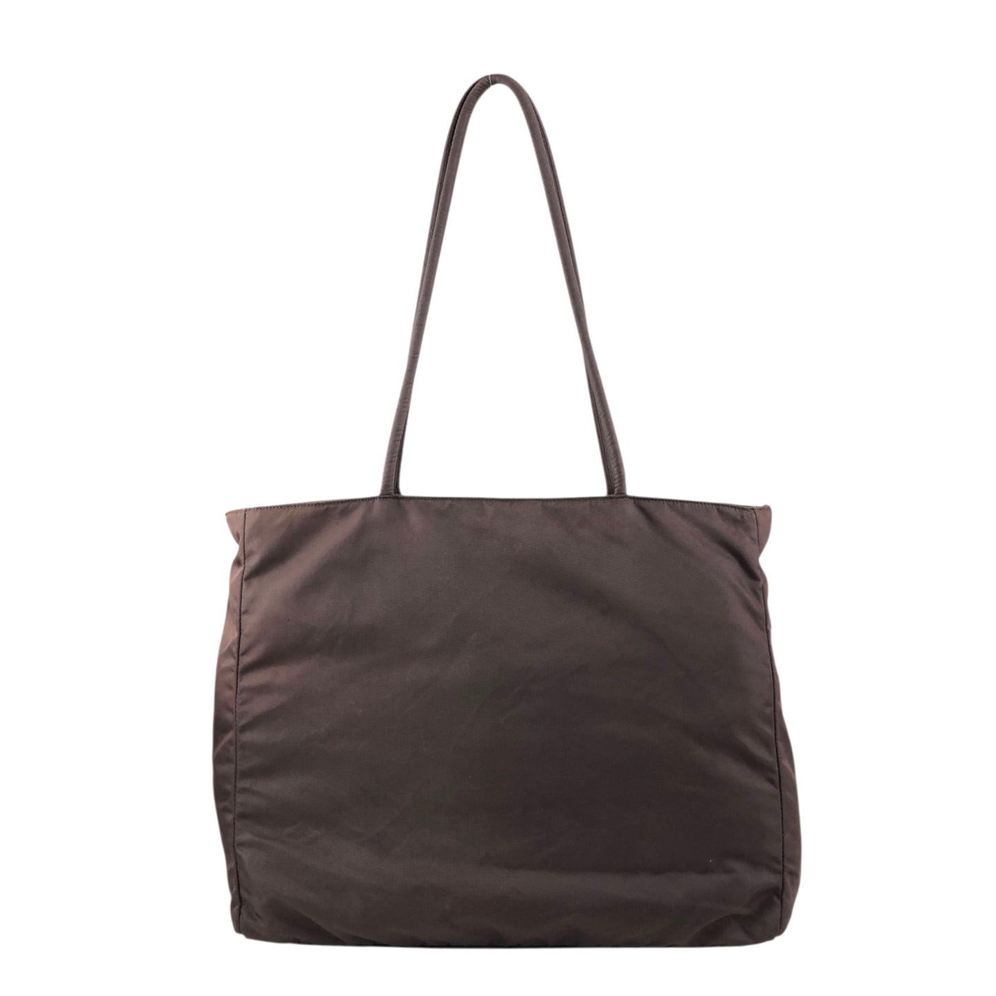 PRADA Tessuto Triangle Logo Totebag Brown Vintage nda4br