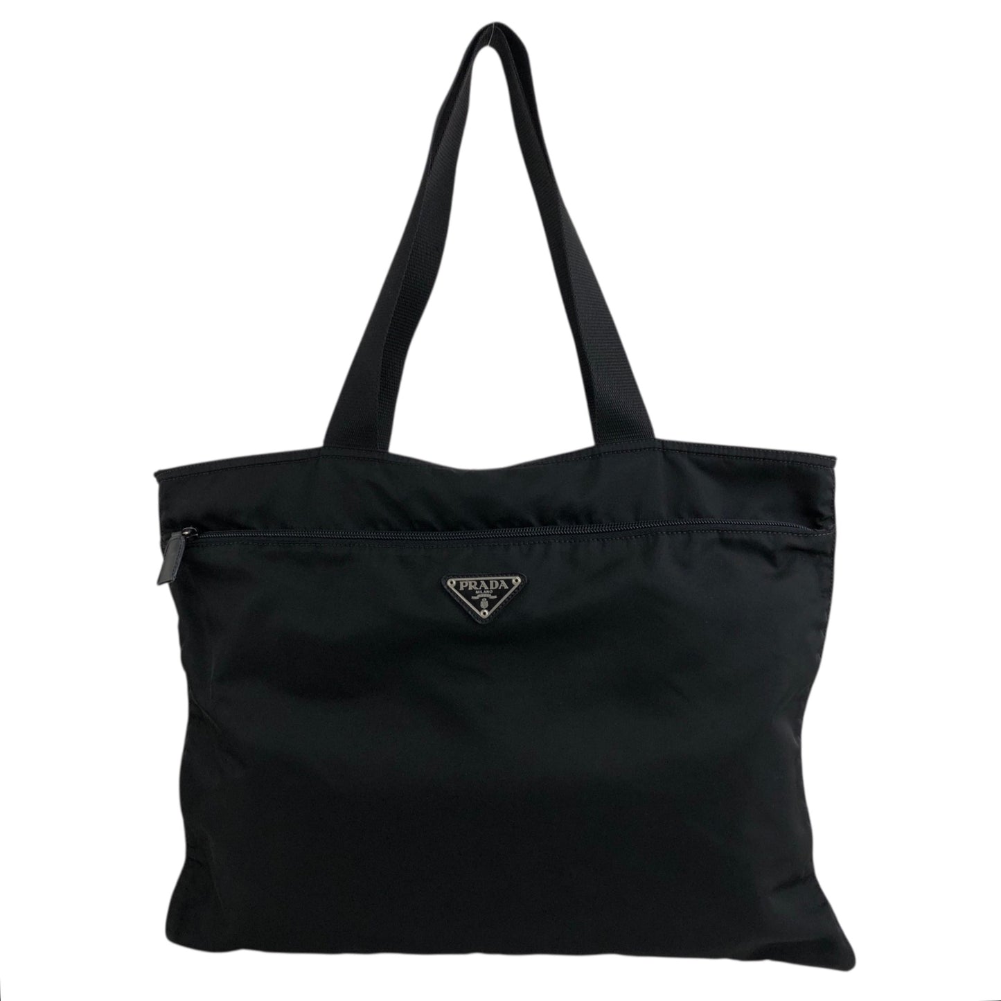 PRADA Triangle Logo Totebag Black Vintage mvmh5p