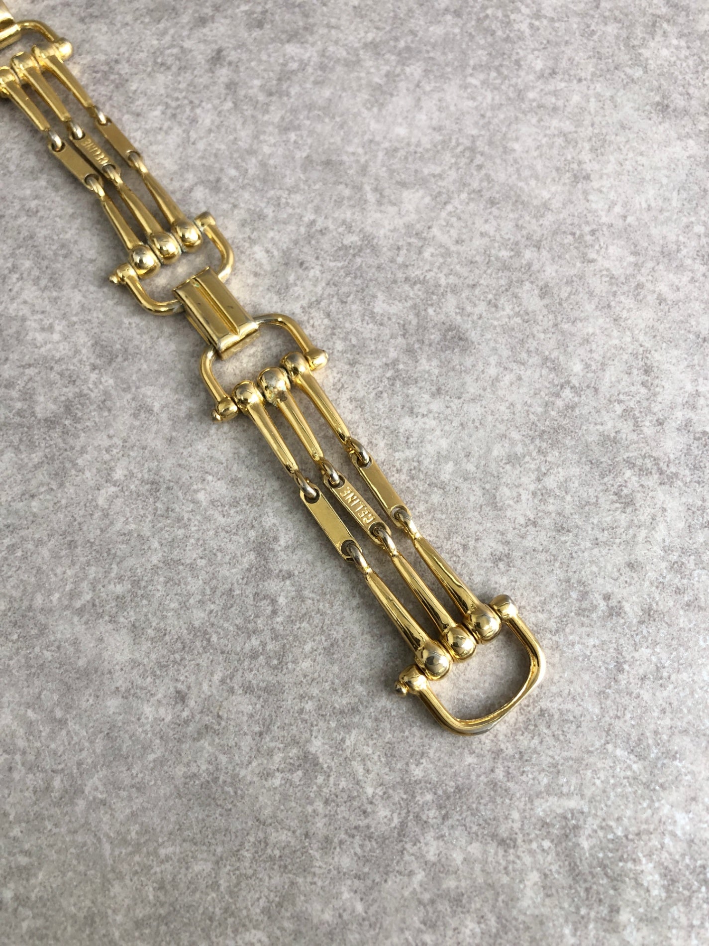 CELINE Horse Bit Bracelet Gold Vintage vyxeaa