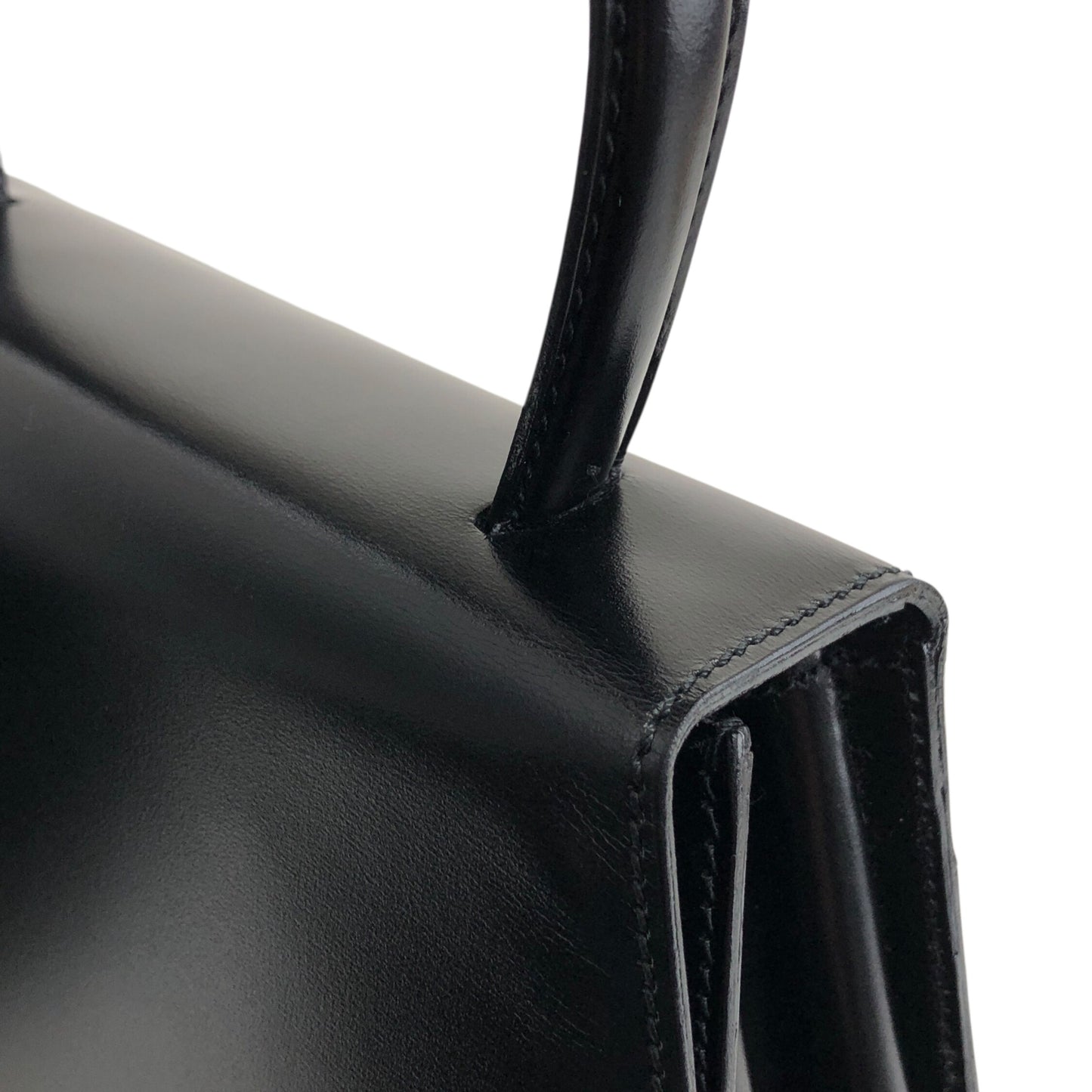 CELINE Front Buckle Two-way Handbag Shoulder bag Black Vintage htie7e