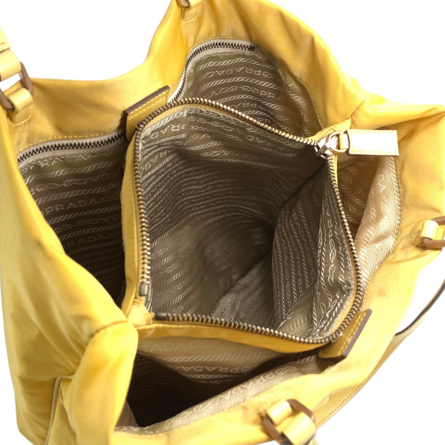 PRADA Triangle Logo Totebag Yellow Vintage gp2htj