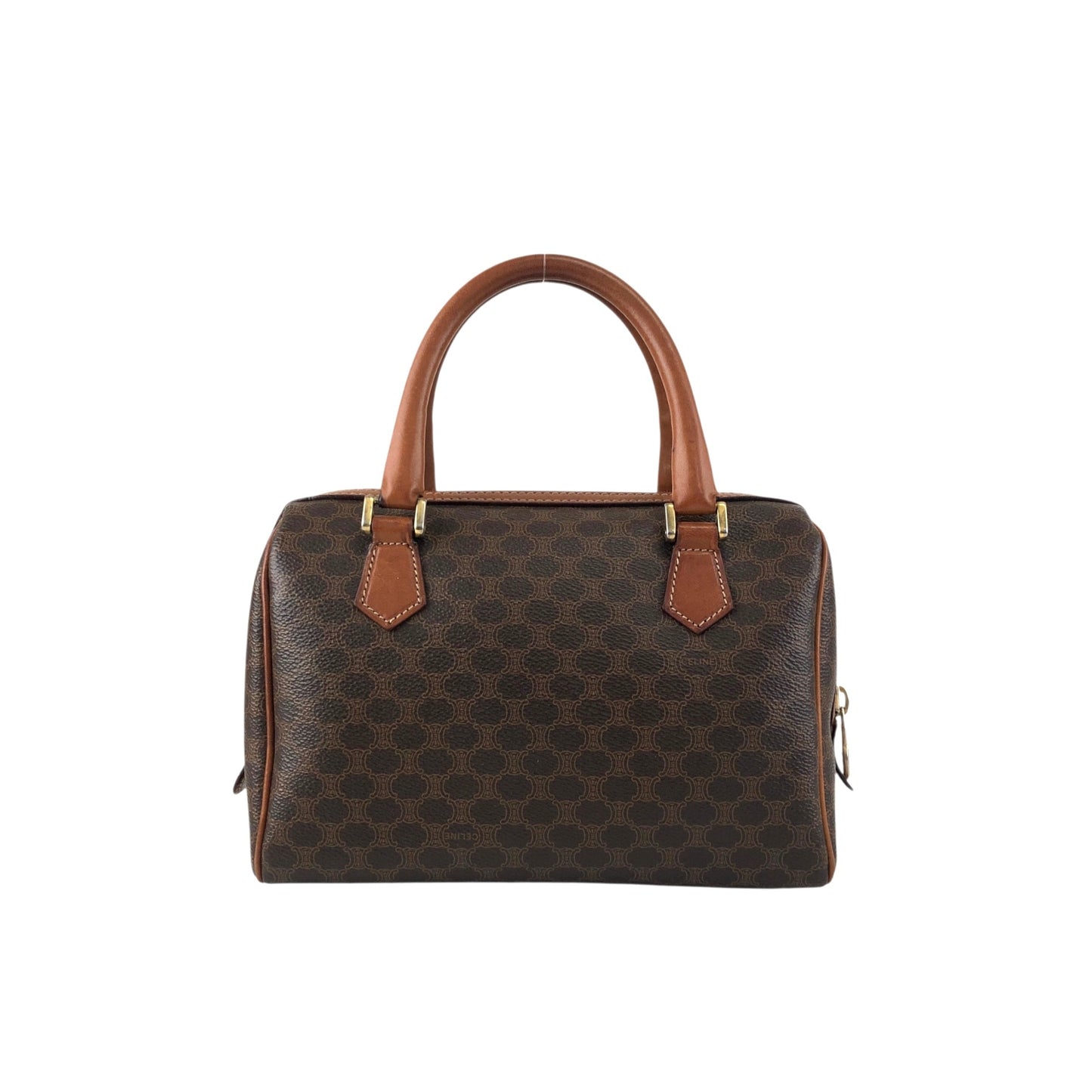 CELINE Macadam Blason Two-way Small Boston bag Shoulder bag Brown Vintage raubfw