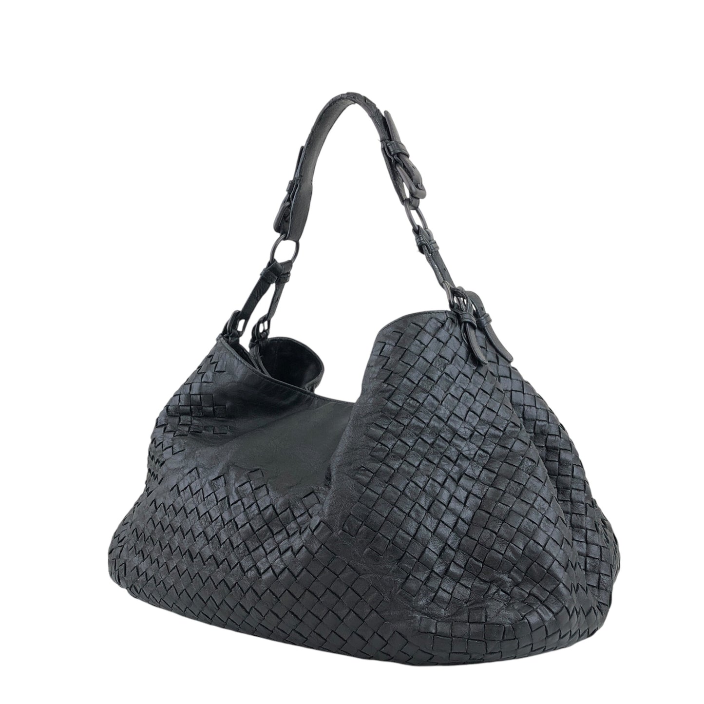 Bottega Veneta Intrecciato Shoulder bag Black Vintage 7fgs3j